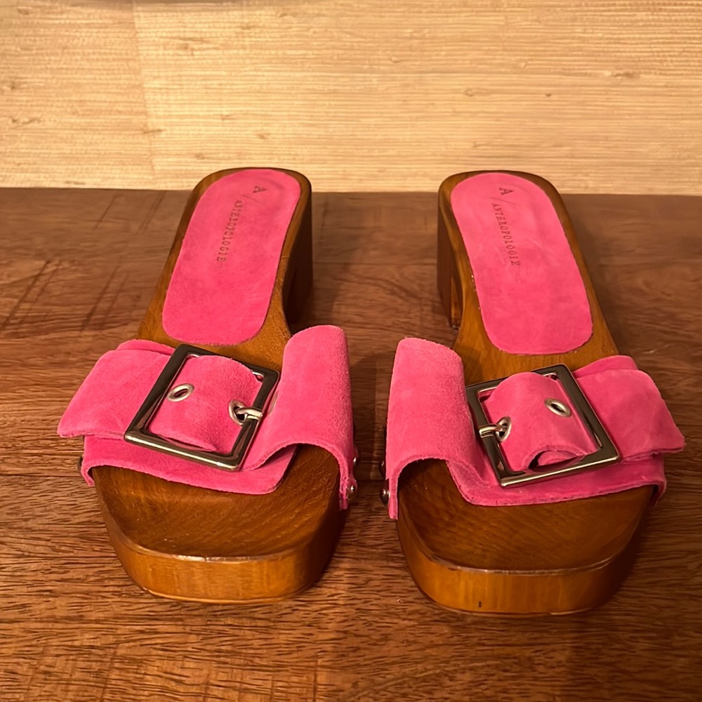 Anthropologie Open Toe Buckle Sandals